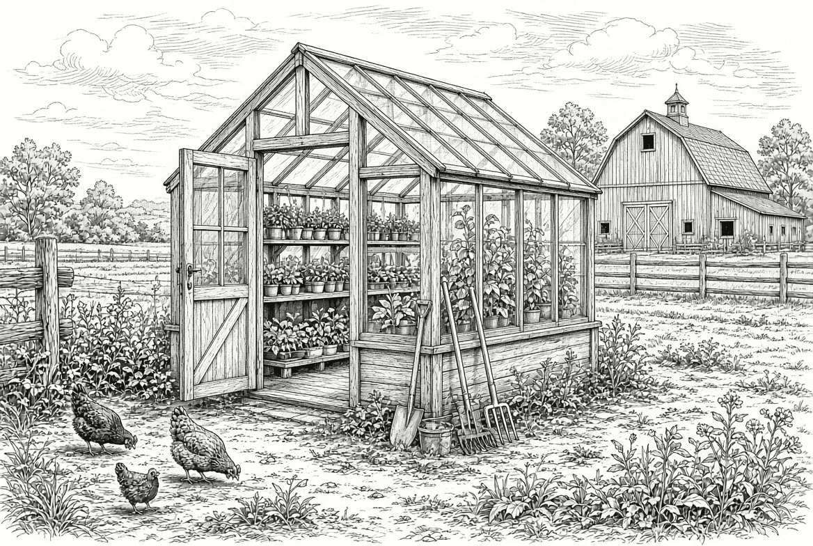 Greenhouse planning details.