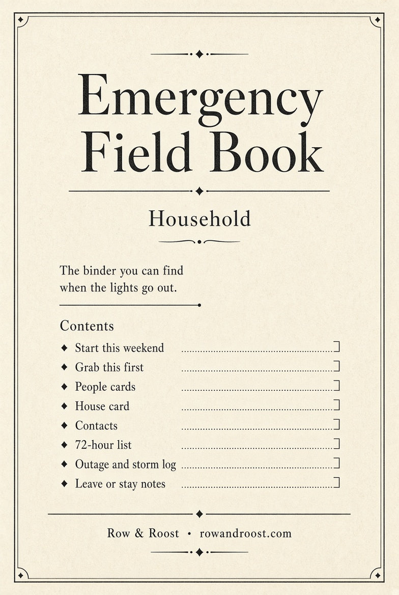 Emergency Field Book - Household