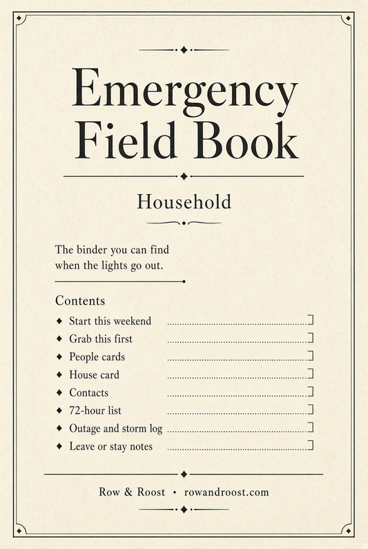 Emergency Field Book - Household